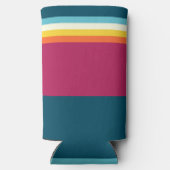 Roze en blauwe tinten Streep Seltzer Blikjeskoeler (Achterkant)