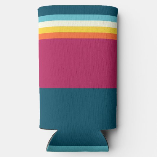 Roze en blauwe tinten Streep Seltzer Blikjeskoeler (Achterkant)