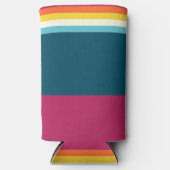 Roze en blauwe tinten Streep Seltzer Blikjeskoeler (Voorkant)