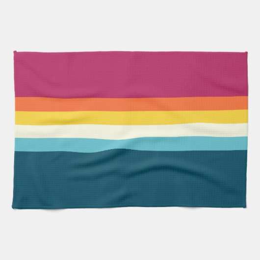 Roze en blauwe tinten Streep Theedoek (Horizontaal)