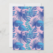 Roze en blauwe Tropische Foliage op maat Kaart (Achterkant)
