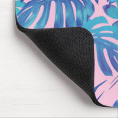 Roze en blauwe Tropische Foliage op maat Muismat (Hoek)
