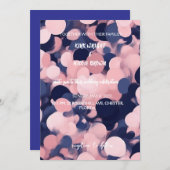 ROZE EN BLAUWE TROUWKAART MET BLUSH EFFECT KAART (Voorkant / Achterkant)