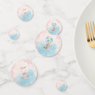 Roze en Blauwe Tweeling Teddyberen Tafelconfetti Confetti
