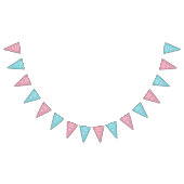 Roze en blauwe tweeling Verjaardagsfeest voor jong Vlaggetjes (Alle)