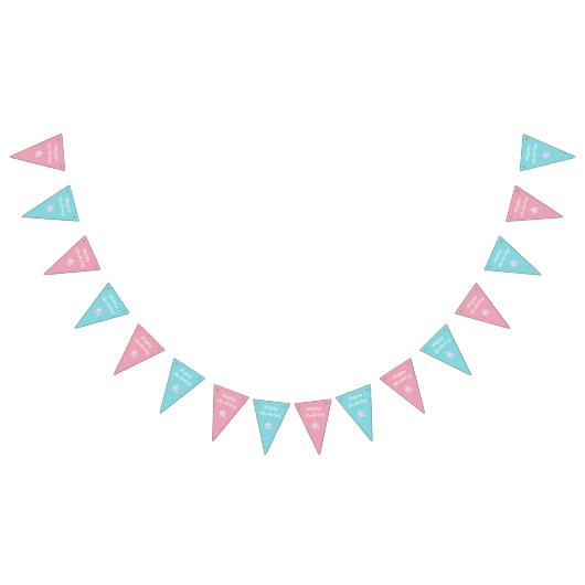 Roze en blauwe tweeling Verjaardagsfeest voor jong Vlaggetjes (Alle)