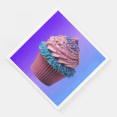 Roze en blauwe vanillecupcake servet (Hoek)