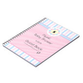 Roze en blauwe ventilator Baby shower Guest Book Notitieboek (Linkerzijde)