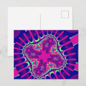 Roze en blauwe ventilator briefkaart (Voorkant / Achterkant)