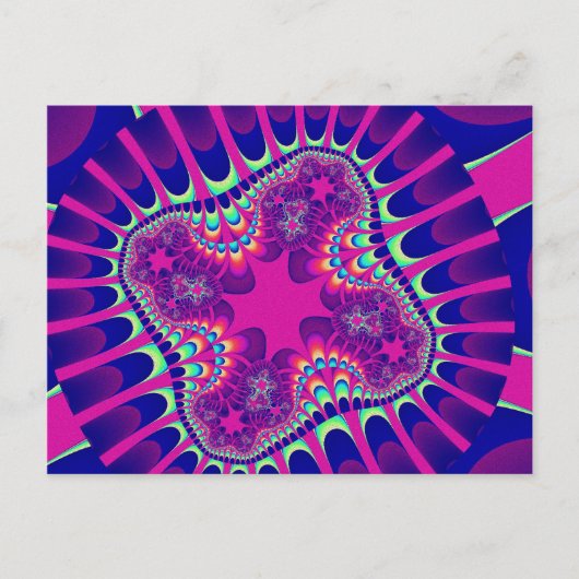 Roze en blauwe ventilator briefkaart (Voorkant)