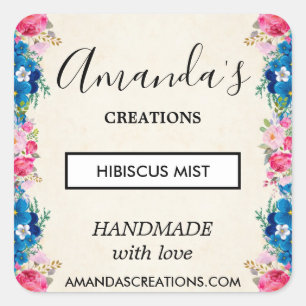 Roze en blauwe ventilator Lijst Fancy zaken Vierkante Sticker