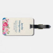 roze en blauwe ventilatorgrens bagagelabel (Achterkant horizontaal)