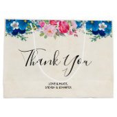  roze en blauwe ventilatorgrens Hartelijk dank Groot Cadeauzakje (Achterkant)