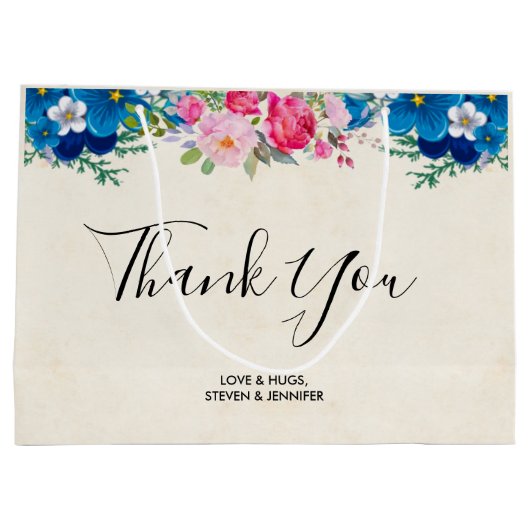 roze en blauwe ventilatorgrens Hartelijk dank Groot Cadeauzakje (Achterkant)