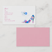 Roze en blauwe ventilatorschoen visitekaartje (Voorkant / Achterkant)