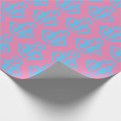 Roze en blauwe verankeringspapier cadeaupapier (Hoek)