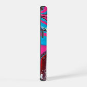Roze en Blauwe Verf Hoesje iPhone 15 Case (Rechterkant)