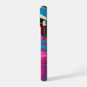 Roze en Blauwe Verf Hoesje iPhone 15 Case (Linkerkant)