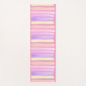 Roze en Blauwe Verfstreep Omkeerbare Pastel Yogamat (Voorkant)