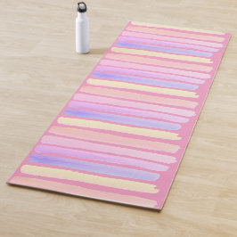 Roze en Blauwe Verfstreep Omkeerbare Pastel Yogamat