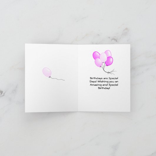 Roze en blauwe verjaardagskaart met olifant (Binnen)