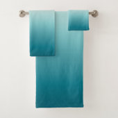 Roze en blauwe verloopdusty Roos Aqua & Blauwgroen Bad Handdoek (Insitu)