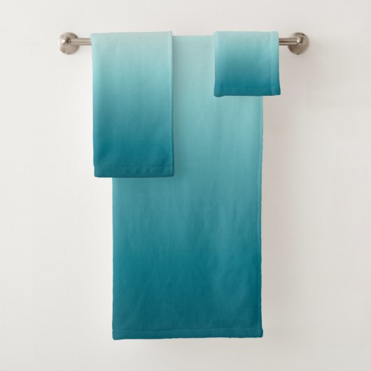 Roze en blauwe verloopdusty Roos Aqua & Blauwgroen Bad Handdoek (Insitu)