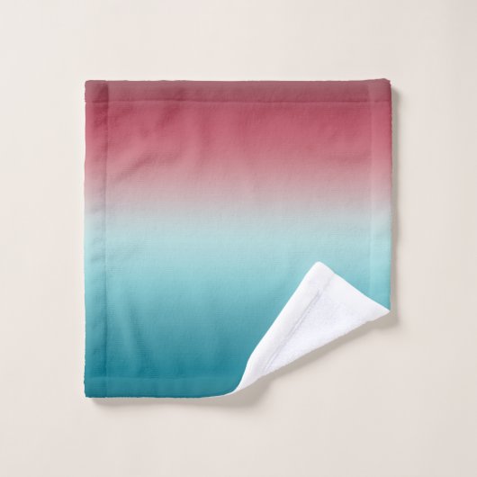 Roze en blauwe verloopdusty Roos Aqua & Blauwgroen Bad Handdoek (Wasdoekje)
