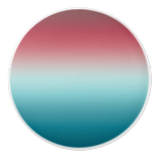 Roze en blauwe verloopdusty Roos Aqua & Blauwgroen Keramische Knop