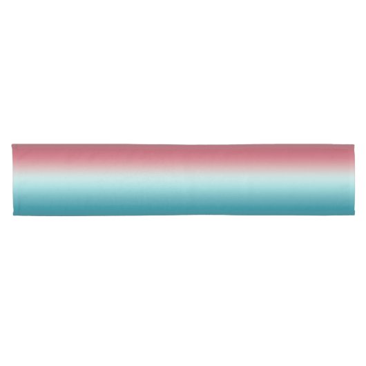 Roze en blauwe verloopdusty Roos Aqua & Blauwgroen Korte Tafelloper (Horizontaal)