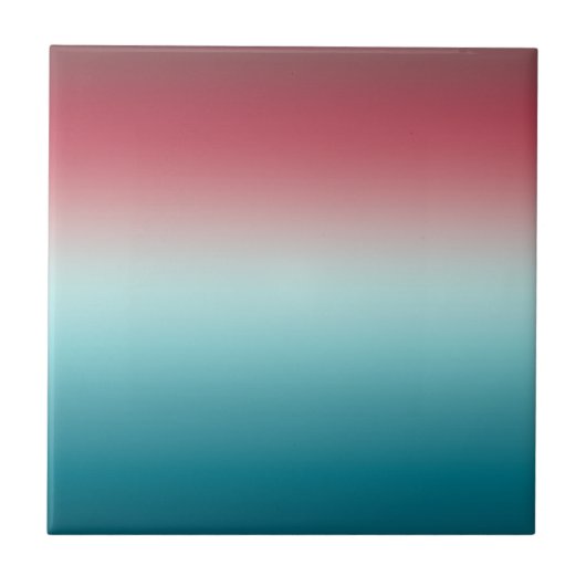 Roze en blauwe verloopdusty Roos Aqua & Blauwgroen Tegeltje (Voorkant)