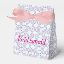 Roze en Blauwe Vierkante Kaleidoscoop Patroon Bedankdoosjes