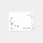  Roze en Blauwe vlinder Gepersonaliseerd Post-it® Notes (Voorkant)