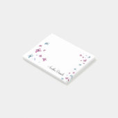 Roze en Blauwe vlinder Gepersonaliseerd Post-it® Notes (Schuin)