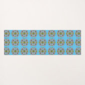 Roze en Blauwe Vlinder Mandala Patterned Yogamat (Achterkant (horizontaal))