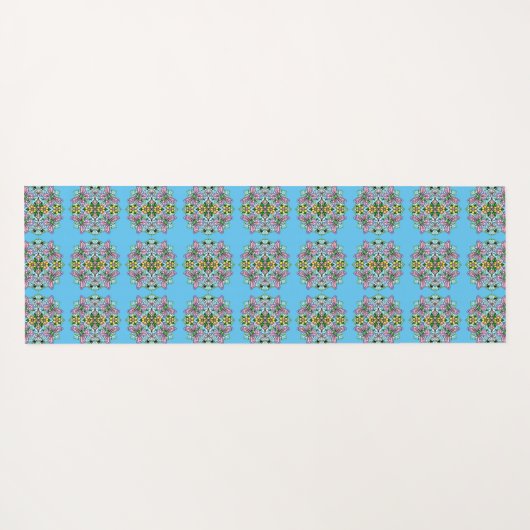 Roze en Blauwe Vlinder Mandala Patterned Yogamat (Achterkant (horizontaal))