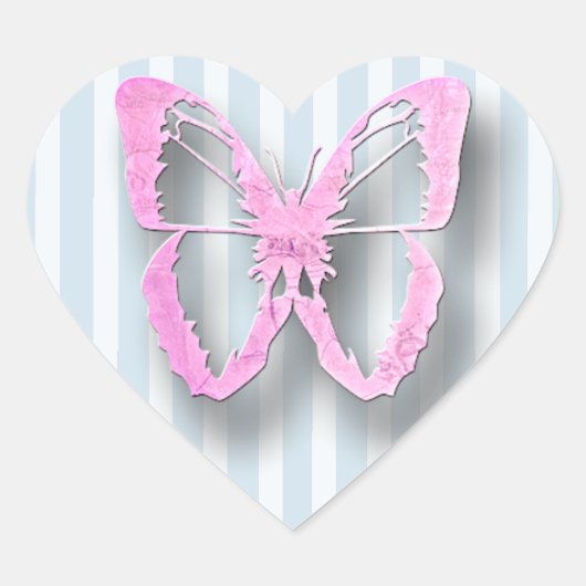 Roze en Blauwe Vlinder Stickers (Voorkant)