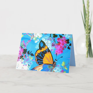 Roze en Blauwe Vlinderkaart verschillende tekstlet Kaart