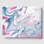 Roze en blauwe vloeibare acrylvezels gastenboek (Achterkant)