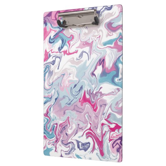 Roze en blauwe vloeibare acrylvezels klembord (Links)