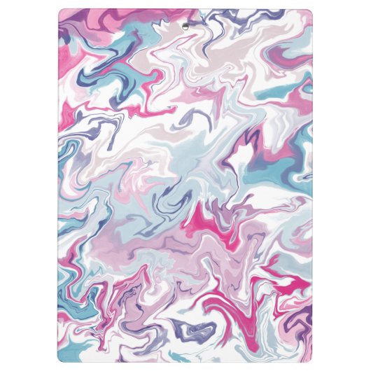 Roze en blauwe vloeibare acrylvezels klembord (Achterkant)