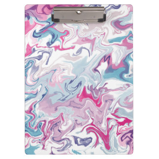 Roze en blauwe vloeibare acrylvezels klembord