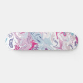 Roze en blauwe vloeibare acrylvezels persoonlijk skateboard (Horizontaal)