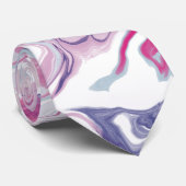 Roze en blauwe vloeibare acrylvezels stropdas (Opgerold)