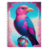 Roze en blauwe vogel notitieboek (Voorkant)
