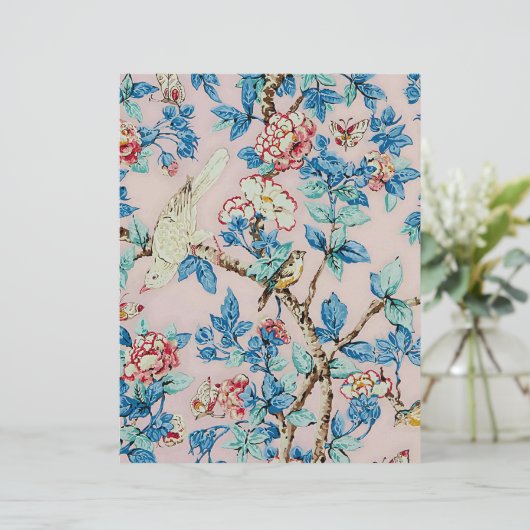 Roze en blauwe vogels origamipapier (Staand voorkant)