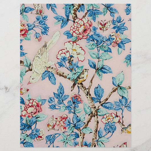 Roze en blauwe vogels origamipapier (Achterkant)