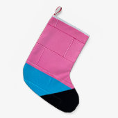 Roze en blauwe wand kleine kerstsok (Voorkant (Hangend))