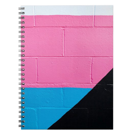 Roze en blauwe wand notitieboek (Voorkant)