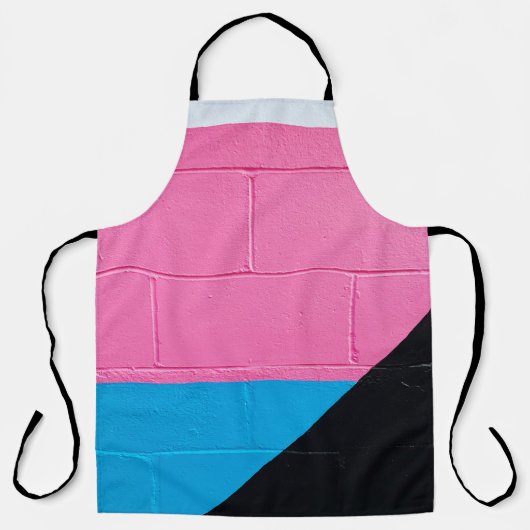 Roze en blauwe wand schort (Voorkant)